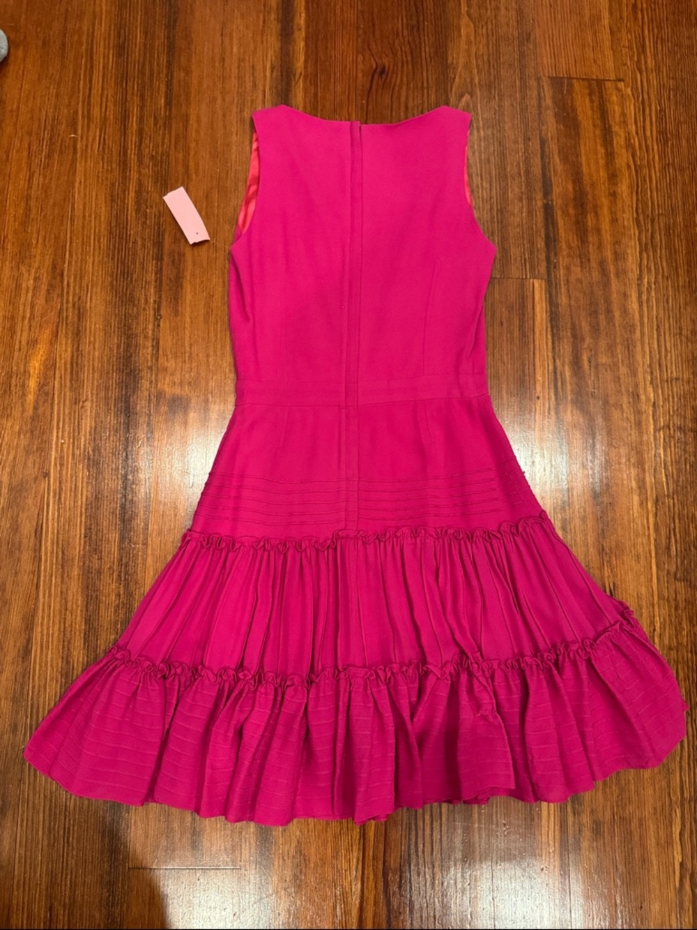 RED Valentino Fuchsia Tiered Ruffle Sleeveless Dress - Picture 3 of 6